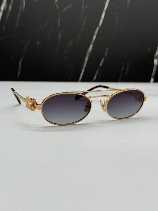 NEW MIU MIU MU54ZS 7OE5D1 WOMEN GREY GOLD MIU MIU SUNGLASSES MU 54ZS 7OE5D1